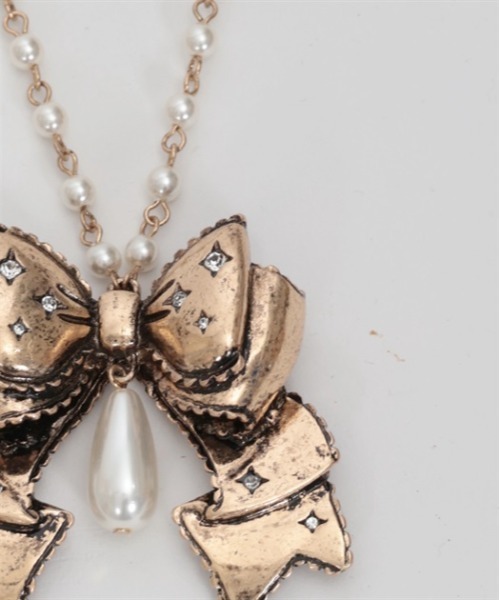 axes femme kawaii（アクシーズファムカワイイ）の「リボンネックレス（ネックレス・レディース・アンティークゴールド/ゴールド・FREE）」の16枚目の写真