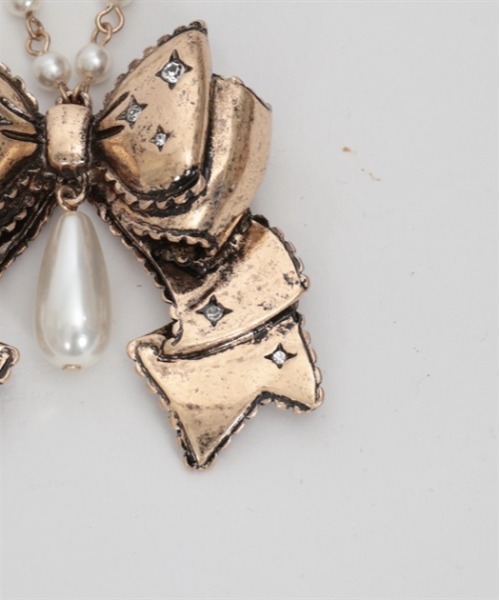 axes femme kawaii（アクシーズファムカワイイ）の「リボンネックレス（ネックレス・レディース・アンティークゴールド/ゴールド・FREE）」の17枚目の写真