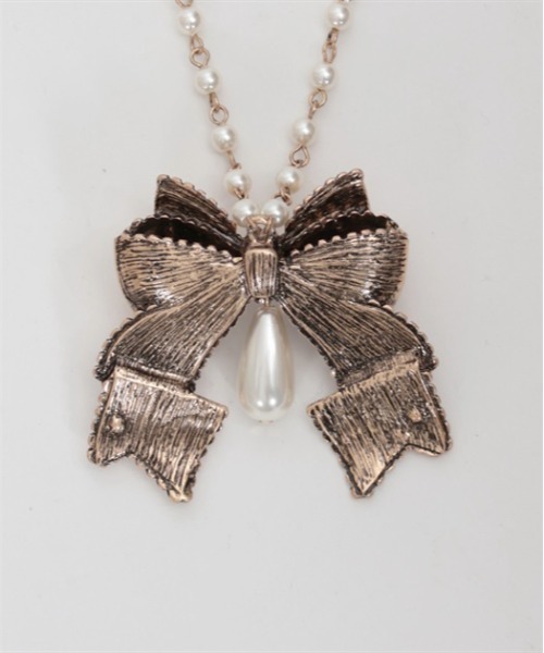 axes femme kawaii（アクシーズファムカワイイ）の「リボンネックレス（ネックレス・レディース・アンティークゴールド/ゴールド・FREE）」の19枚目の写真