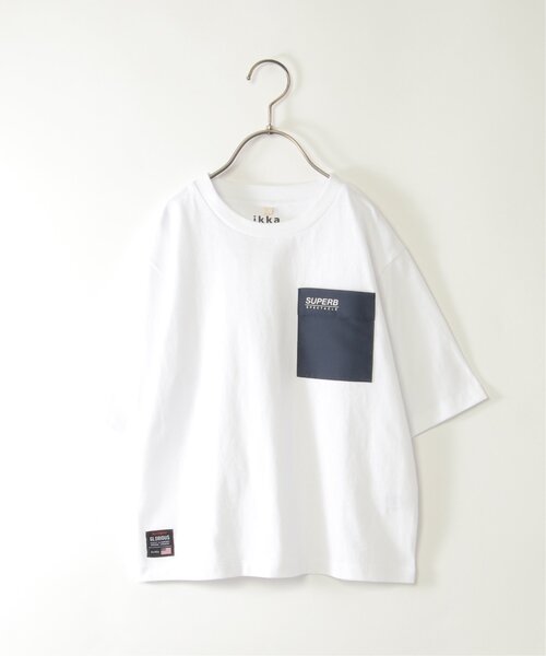 ikka（イッカ）の「6分袖異素材ポケロゴTシャツ（120~160cm）（Tシャツ/カットソー・キッズ・オフホワイト/オリーブ/ブラック・150/140/130/120/160）」の13枚目の写真