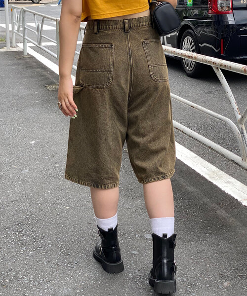 CIAOPANIC(チャオパニック)の「【ユニセックス】オーバーダイデニムショーツ(デニムパンツ・レディース・ネイビー/ブラウン/ブラック/サックスブルー・MEDIUM/LARGE)」の14枚目の写真