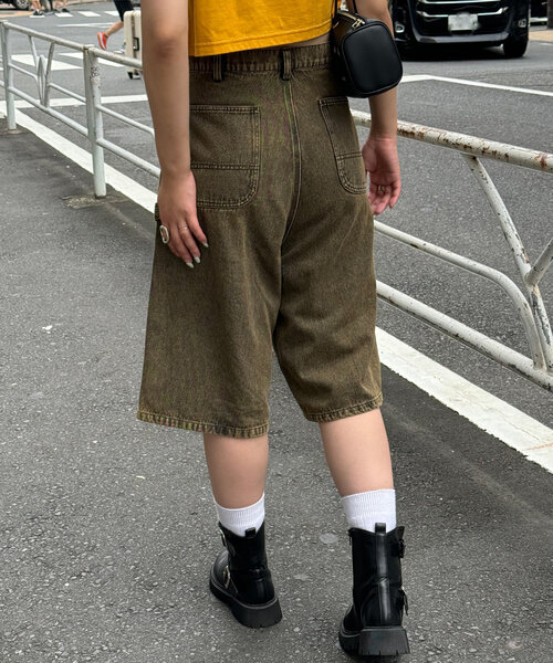 CIAOPANIC(チャオパニック)の「【ユニセックス】オーバーダイデニムショーツ(デニムパンツ・レディース・ネイビー/ブラウン/ブラック/サックスブルー・MEDIUM/LARGE)」の16枚目の写真