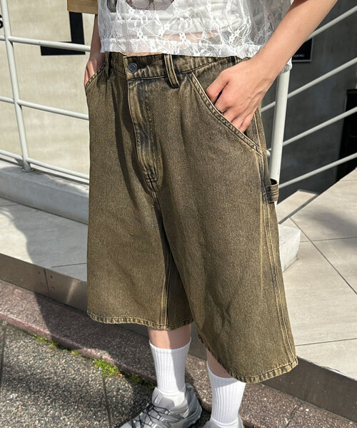 CIAOPANIC(チャオパニック)の「【ユニセックス】オーバーダイデニムショーツ(デニムパンツ・レディース・ネイビー/ブラウン/ブラック/サックスブルー・MEDIUM/LARGE)」の20枚目の写真