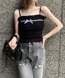 clear | 配色リボンニットキャミソール(キャミソール)