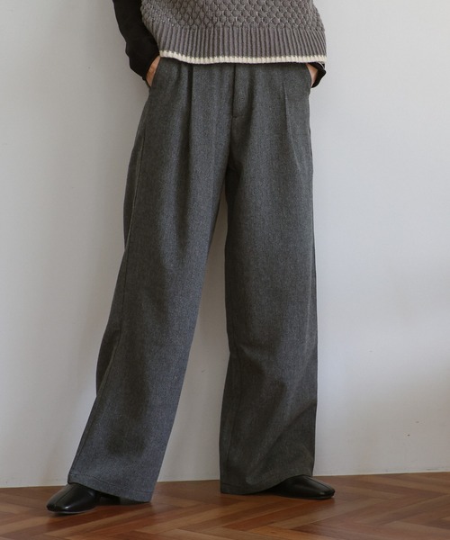 select MOCA（セレクトモカ）の「ツイードタックパンツ（スラックス・レディース・チャコール/ブラウン・MEDIUM/LARGE）」の18枚目の写真