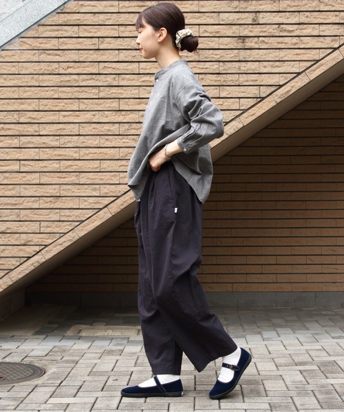 DANTON（ダントン）の「DANTON/ダントン　ヘンリーネックプルオーバーシャツ　HENLEY NECK PULLOVER SHIRT　DT-B0304 OCV（シャツ/ブラウス・レディース・アイボリー/グレー・38）」の20枚目の写真