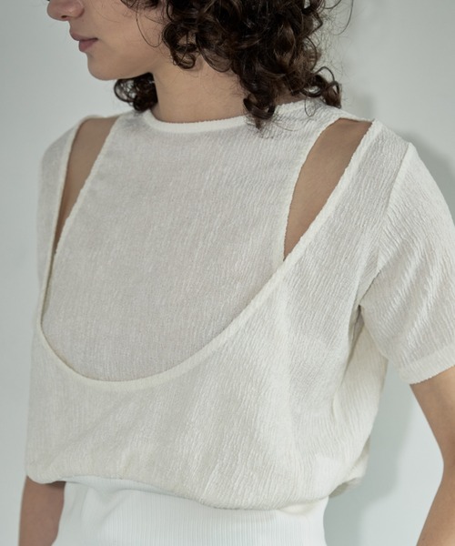 Formeque（フォルミーク）の「【Formeque】カットアウトトップス（Tシャツ/カットソー・レディース・ブラック/ホワイト・FREE）」の6枚目の写真