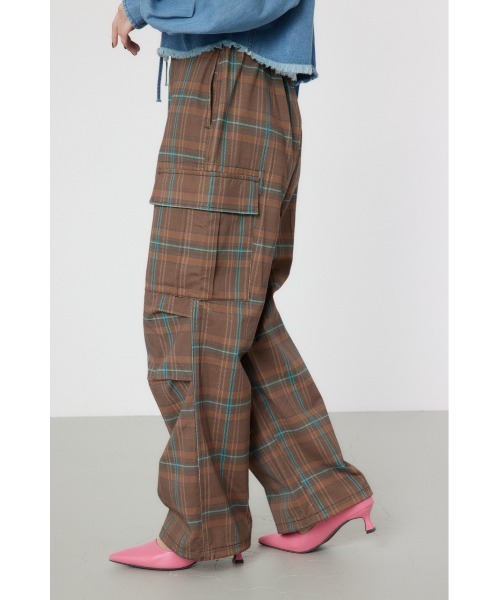 RODEO CROWNS WIDE BOWL（ロデオクラウンズワイドボウル）の「チェックカーゴパンツ（カーゴパンツ・レディース・ブラウン系その他/グリーン系その他/ブルー系その他・FREE）」の6枚目の写真