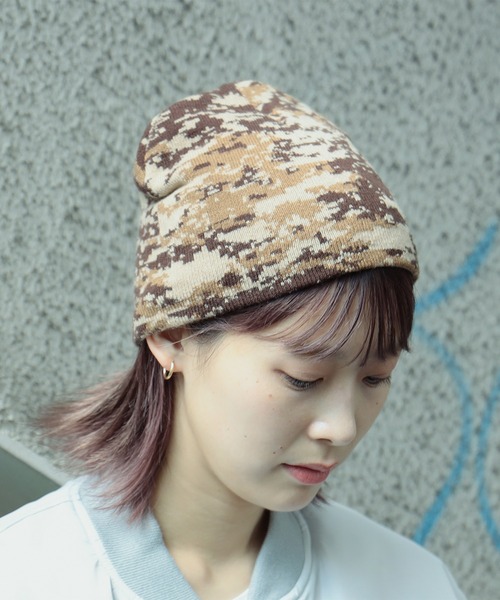 BEAMS(ビームス)の「デジカモ ワッチキャップ(ニットキャップ/ビーニー・メンズ・オレンジ/ダークブラウン/ネイビー・ONE SIZE)」の8枚目の写真