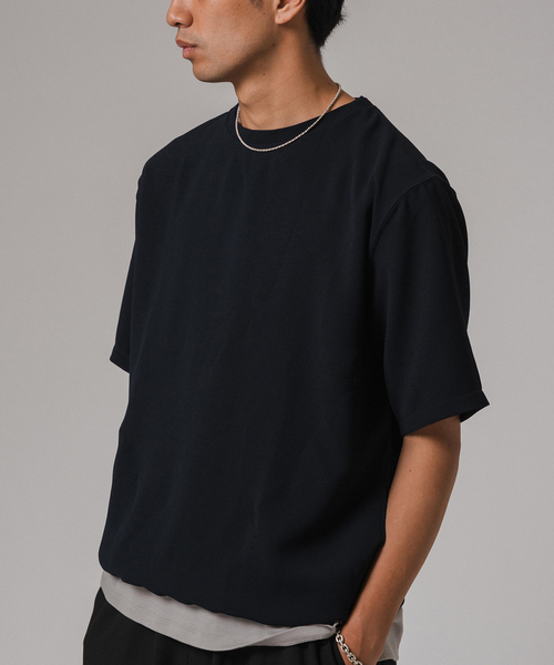 EDIFICE（エディフィス）の「ドライクール ストレッチ Tシャツ（Tシャツ/カットソー・メンズ・ブラック/ネイビー・LARGE/MEDIUM/SMALL）」の2枚目の写真