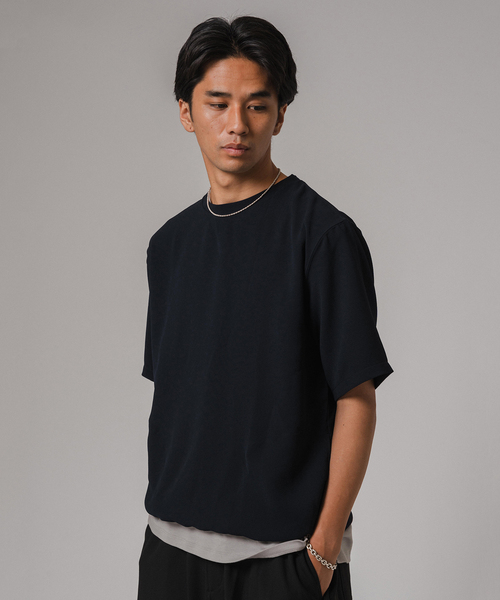 EDIFICE（エディフィス）の「ドライクール ストレッチ Tシャツ（Tシャツ/カットソー・メンズ・ブラック/ネイビー・LARGE/MEDIUM/SMALL）」の7枚目の写真