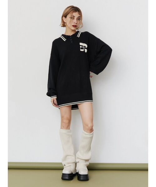 EVRIS（エヴリス）の「プレーティングリブレッグウォーマー（レッグウォーマー・レディース・グレー/レッド/アイボリー・FREE）」の6枚目の写真