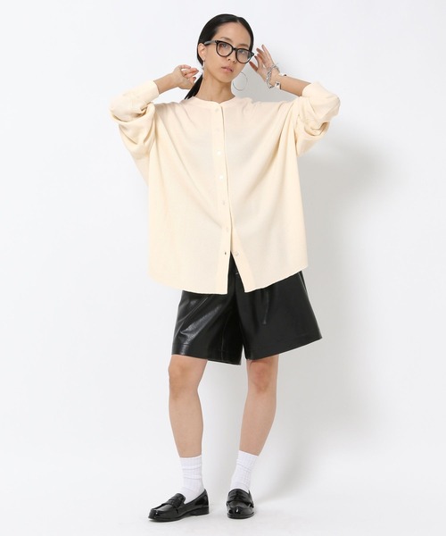 HEREIAM（ヘレイアム）の「【HEREIAM】1枚で季節横断！/ワッフル2WAYカーディガン（カーディガン/ボレロ・レディース・ブラック/オフホワイト/チャコール/杢グレー/ブラウン/アイボリー/パープル・FREE）」の10枚目の写真