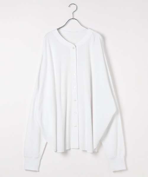 HEREIAM（ヘレイアム）の「【HEREIAM】1枚で季節横断！/ワッフル2WAYカーディガン（カーディガン/ボレロ・レディース・ブラック/オフホワイト/チャコール/杢グレー/ブラウン/アイボリー/パープル・FREE）」の13枚目の写真