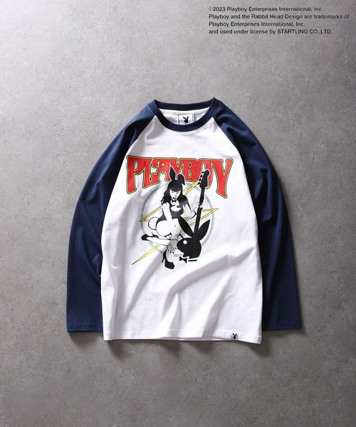 PLAYBOY(プレイボーイ)の「【PLAYBOY】×【SEQUENZ】 バンド プリント ルーズシルエット ラグラン 長袖 Tシャツ / ロンT(Tシャツ/カットソー・メンズ・ネイビー/ブラック/ホワイト/ワイン・SMALL/MEDIUM/LARGE/X-LARGE)」の18枚目の写真