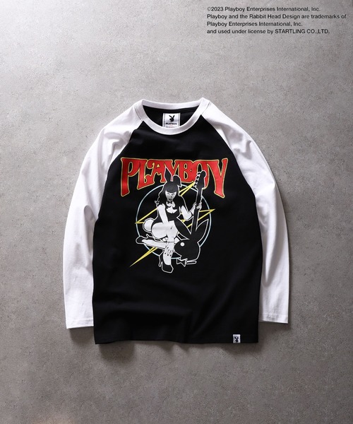 PLAYBOY(プレイボーイ)の「【PLAYBOY】×【SEQUENZ】 バンド プリント ルーズシルエット ラグラン 長袖 Tシャツ / ロンT(Tシャツ/カットソー・メンズ・ネイビー/ブラック/ホワイト/ワイン・SMALL/MEDIUM/LARGE/X-LARGE)」の20枚目の写真