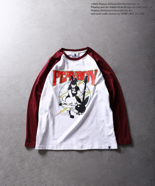 PLAYBOY(プレイボーイ)の「【PLAYBOY】×【SEQUENZ】 バンド プリント ルーズシルエット ラグラン 長袖 Tシャツ / ロンT(Tシャツ/カットソー・メンズ・ネイビー/ブラック/ホワイト/ワイン・SMALL/MEDIUM/LARGE/X-LARGE)」の22枚目の写真