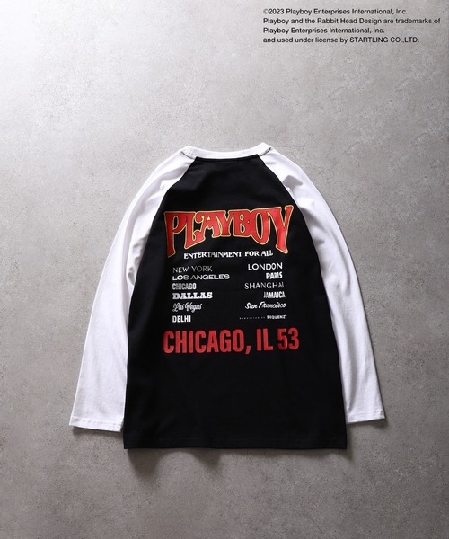 PLAYBOY(プレイボーイ)の「【PLAYBOY】×【SEQUENZ】 バンド プリント ルーズシルエット ラグラン 長袖 Tシャツ / ロンT(Tシャツ/カットソー・メンズ・ネイビー/ブラック/ホワイト/ワイン・SMALL/MEDIUM/LARGE/X-LARGE)」の21枚目の写真