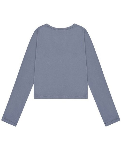 muahmuah（ムーアムーア）の「A'GEM/9 × .kom 『muah muah/ムーアムーア』 LOGO STITCH V-NECK LONG SLEEVE/ロゴステッチVネックロングシャツ（Tシャツ/カットソー・レディース・ブラック/ホワイト/ブルー・FREE）」の18枚目の写真
