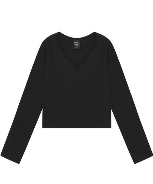 muahmuah（ムーアムーア）の「A'GEM/9 × .kom 『muah muah/ムーアムーア』 LOGO STITCH V-NECK LONG SLEEVE/ロゴステッチVネックロングシャツ（Tシャツ/カットソー・レディース・ブラック/ホワイト/ブルー・FREE）」の21枚目の写真