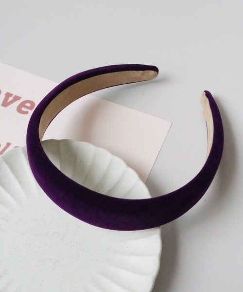 Port（ポート）の「【 Port / ポート 】全10色 カラバリ豊富 ベロア ワイド カチューシャ #_（カチューシャ・レディース・ネイビー/ダークグリーン/ライトブラウン/ライトベージュ/ブラック/ボルドー/レッド/ピンク/ダークブラウン/パープル・FREE）」の7枚目の写真