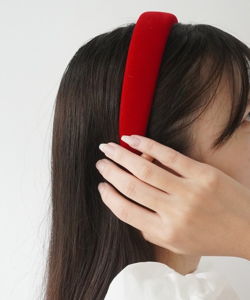 Port（ポート）の「【 Port / ポート 】全10色 カラバリ豊富 ベロア ワイド カチューシャ #_（カチューシャ・レディース・ネイビー/ダークグリーン/ライトブラウン/ライトベージュ/ブラック/ボルドー/レッド/ピンク/ダークブラウン/パープル・FREE）」の9枚目の写真