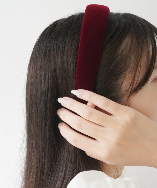 Port（ポート）の「【 Port / ポート 】全10色 カラバリ豊富 ベロア ワイド カチューシャ #_（カチューシャ・レディース・ネイビー/ダークグリーン/ライトブラウン/ライトベージュ/ブラック/ボルドー/レッド/ピンク/ダークブラウン/パープル・FREE）」の10枚目の写真