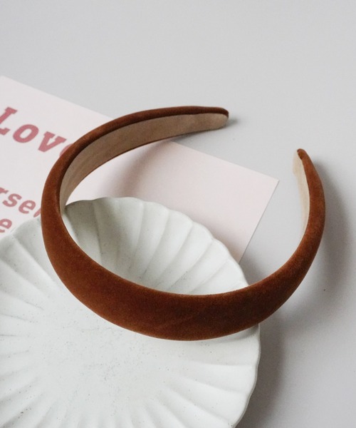 Port（ポート）の「【 Port / ポート 】全10色 カラバリ豊富 ベロア ワイド カチューシャ #_（カチューシャ・レディース・ネイビー/ダークグリーン/ライトブラウン/ライトベージュ/ブラック/ボルドー/レッド/ピンク/ダークブラウン/パープル・FREE）」の11枚目の写真