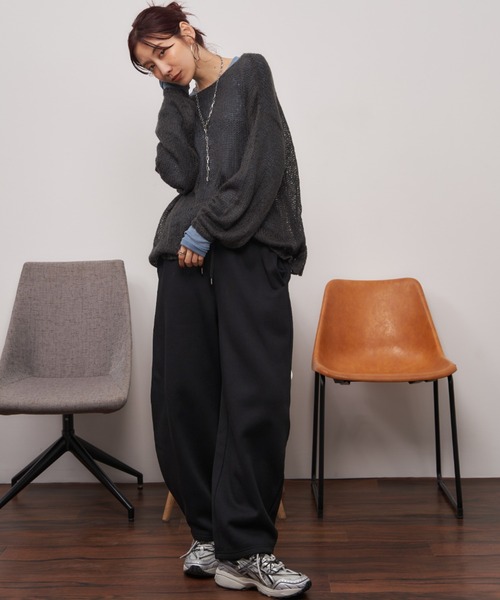 アルバローザ スウェット パンツ 裏起毛カーブスウェットパンツ（スウェットパンツ）｜Auntie