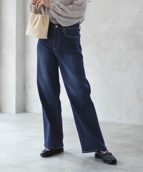 NAVY(ネイビー)の「NAVY 毎日はきたくなるデニム「マイデニ」 ワイドデニムパンツ(デニムパンツ・レディース・ブラック/ライトインディゴブルー/ダークブルー・S/M/L/XS)」の6枚目の写真