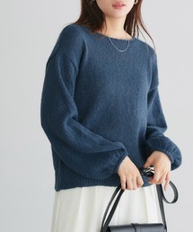 クロップドモヘアタッチニット