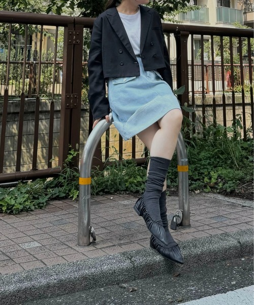 WILLFULLY(ウィルフリー)の「roll up hem various pocket mini SK(デニムスカート・レディース・ホワイト/ライトブルー/ブラック・M/S)」の11枚目の写真