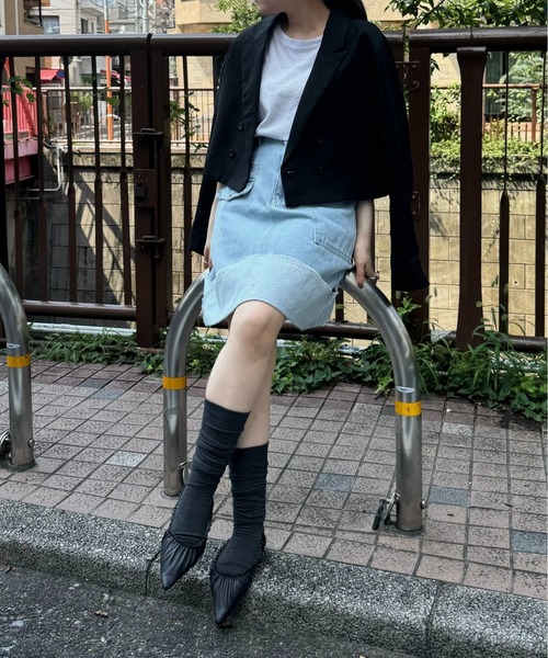 WILLFULLY(ウィルフリー)の「roll up hem various pocket mini SK(デニムスカート・レディース・ホワイト/ライトブルー/ブラック・M/S)」の12枚目の写真