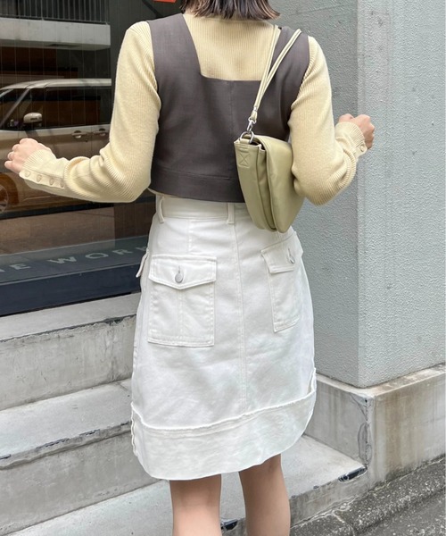 WILLFULLY(ウィルフリー)の「roll up hem various pocket mini SK(デニムスカート・レディース・ホワイト/ライトブルー/ブラック・M/S)」の16枚目の写真