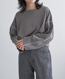裏毛配色ステッチトップス