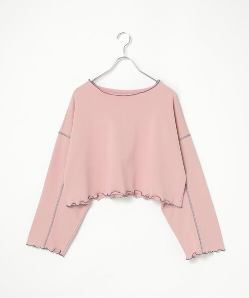 VENCEEXCHANGE（ヴァンスエクスチェンジ）の「裏毛配色ステッチトップス（Tシャツ/カットソー・レディース・オフホワイト/チャコール/チェリーレッド・FREE）」の20枚目の写真