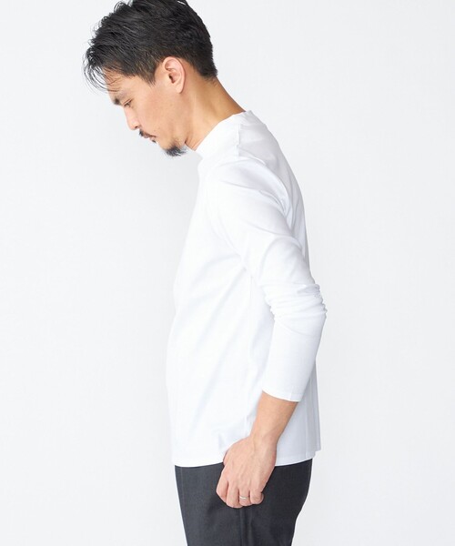 SHIPS（シップス）の「SHIPS: ALBINI モックネック ロングスリーブ Tシャツ（Tシャツ/カットソー・メンズ・ネイビー/ホワイト/ブラック/ダークブルー・MEDIUM/LARGE/SMALL/X-LARGE）」の18枚目の写真