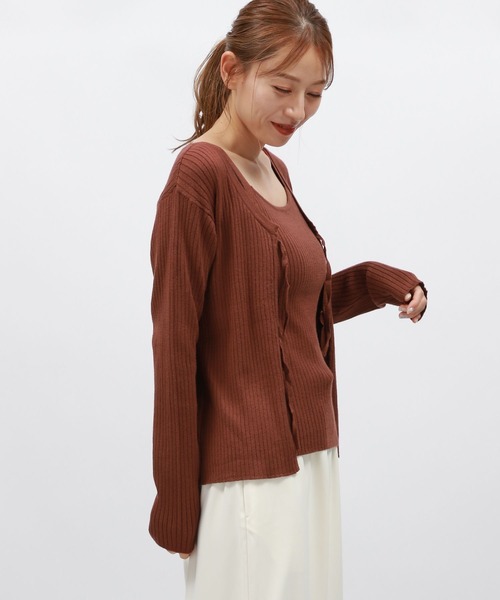 LAKOLE(ラコレ)の「キャミセットリボンカーディガン/144939(カーディガン/ボレロ・レディース・その他9/ブラック/ブラウン/チャコール・FREE)」の22枚目の写真