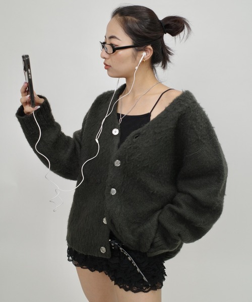 Who's who galleryアルパカ混モヘアライクカーディガン WHO'S WHO gallery（フーズフーギャラリー）の「【UNISEX/ユニ