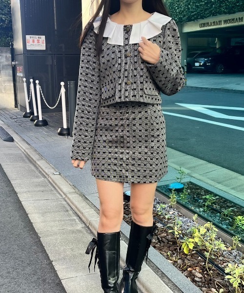 MORE self LOVE(モアセルフラブ)の「リボンモノグラム柄SETUP(セットアップ・レディース・グレー・SMALL/MEDIUM)」の6枚目の写真