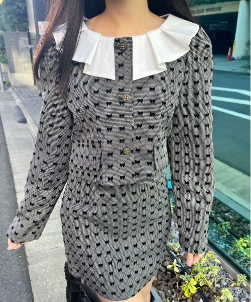 MORE self LOVE(モアセルフラブ)の「リボンモノグラム柄SETUP(セットアップ・レディース・グレー・SMALL/MEDIUM)」の9枚目の写真