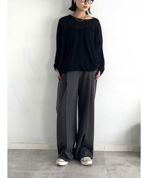 Day and Grade(デイアンドグレイド)の「ルーズロングスリーブTシャツ(Tシャツ/カットソー・レディース・ブラック・FREE)」の7枚目の写真