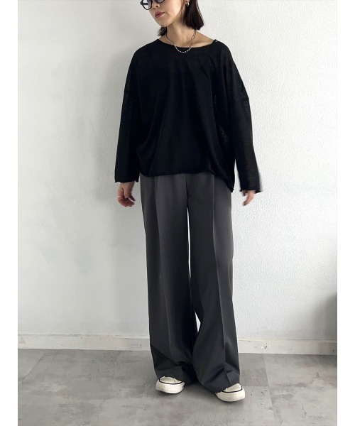 Day and Grade(デイアンドグレイド)の「ルーズロングスリーブTシャツ(Tシャツ/カットソー・レディース・ブラック・FREE)」の8枚目の写真