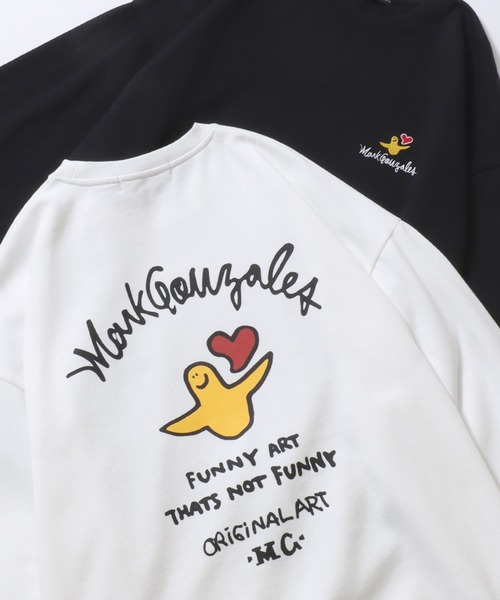 Mark Gonzales（マーク・ゴンザレス）の「MARK GONZALES ARTWORK COLLECTION/マークゴンザレス 別注 ワンポイント刺繍 バックプリント 袖プリント オーバーサイズ 裏起毛 トレーナー スウェット レディース メンズ（スウェット・メンズ・アッシュグレー/ブラック系その他/ホワイト系その他2/ブラック/グレー系その他/ブラック系その他2/グレー系その他2/ホワイト/ホワイト系その他/ブラック系その他3/ホワイト系その他3/ブラック系その他4/ホワイト系その他4・M/L/XL）」の5枚目の写真