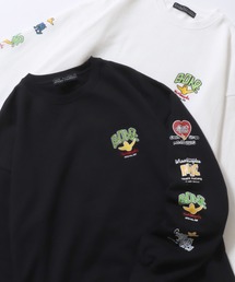 Mark Gonzales（マーク・ゴンザレス）の「2025AW新柄追加 MARK GONZALES ARTWORK COLLECTION/マークゴンザレス 別注 ワンポイント刺繍 バックプリント 袖プリント オーバーサイズ 裏起毛 トレーナー スウェット レディース メンズ（スウェット・メンズ）」