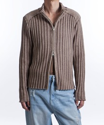 ZIP FIVE -White Line-（ジップファイブホワイトライン）の「【White Line】 コントラスト ドライバーズ ニット（ニット/セーター）」