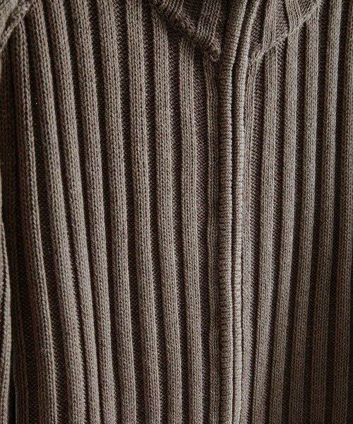 ZIP FIVE -White Line-(ジップファイブホワイトライン)の「【White Line】 コントラスト ドライバーズ ニット(ニット/セーター・メンズ・ブラウン/ブラック/グレー・MEDIUM/LARGE/X-LARGE)」の8枚目の写真