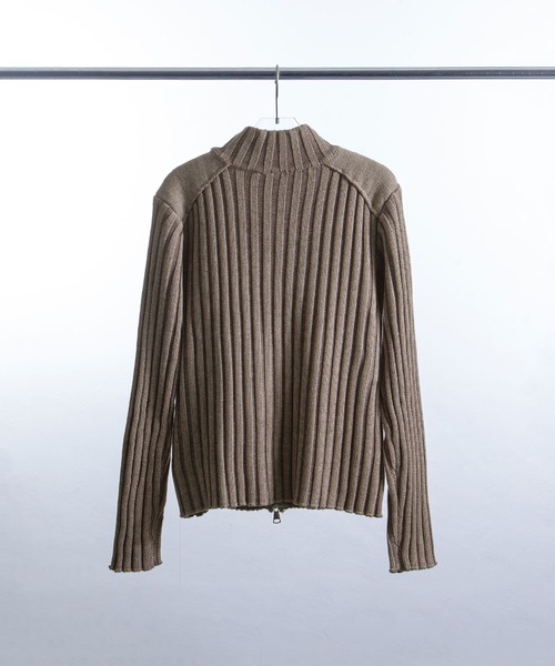 ZIP FIVE -White Line-(ジップファイブホワイトライン)の「【White Line】 コントラスト ドライバーズ ニット(ニット/セーター・メンズ・ブラウン/ブラック/グレー・MEDIUM/LARGE/X-LARGE)」の13枚目の写真