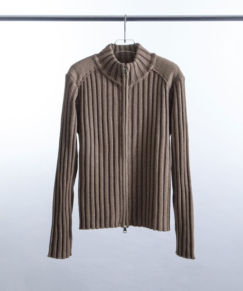 ZIP FIVE -White Line-(ジップファイブホワイトライン)の「【White Line】 コントラスト ドライバーズ ニット(ニット/セーター・メンズ・ブラウン/ブラック/グレー・MEDIUM/LARGE/X-LARGE)」の21枚目の写真