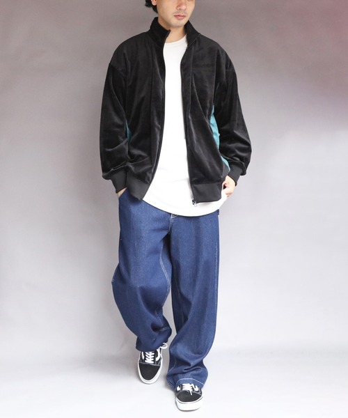 ８(eight)（エイト）の「ベロア切替トラックジャケット（ブルゾン・メンズ・スミクロ/グリーン系その他/ブラック/ナチュラル・MEDIUM/X-LARGE/LARGE）」の8枚目の写真